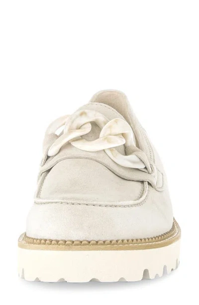 Gabor Chain-link Leather Loafers In Neutral