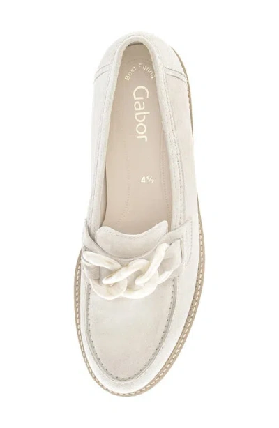 Gabor Chain-link Leather Loafers In Neutral