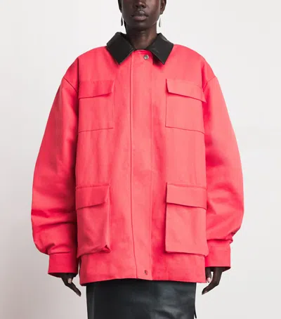 Source Unknown Fleece-lined Baia Barn Jacket In Red