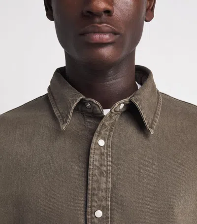 Frame Regular Fit Overshirt In Brown