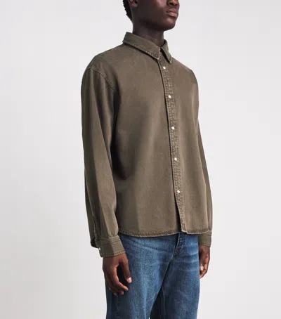 Frame Regular Fit Overshirt In Brown