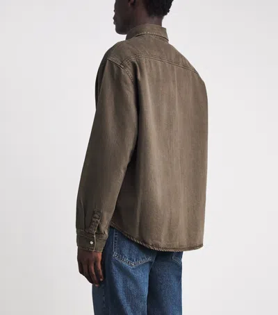 Frame Regular Fit Overshirt In Brown