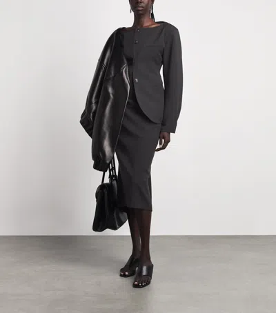 Source Unknown Faux-layer Paloma Midi Skirt In Black