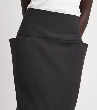 Source Unknown Faux-layer Paloma Midi Skirt In Black