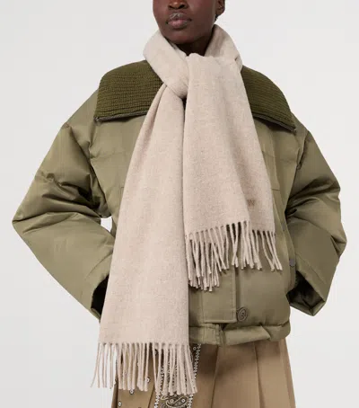 Weekend Max Mara Wool Scarf In Beige
