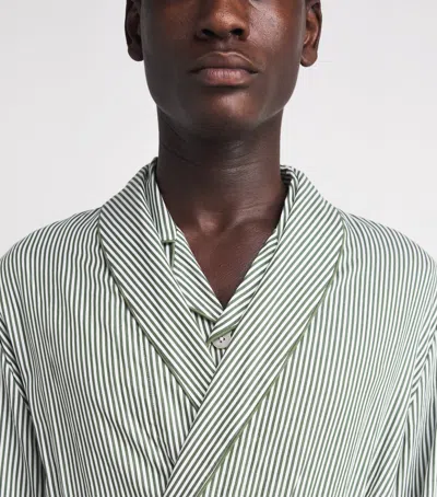 Harrods Cotton Stripe Robe In Gray