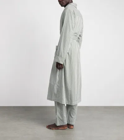 Harrods Cotton Stripe Robe In Gray