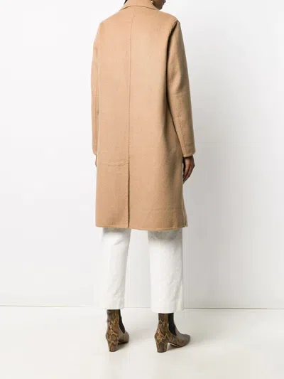 Vince Double Breasted Wool Blend Belted Coat In Neutral