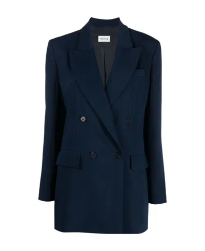 P.a.r.o.s.h Double-breasted Jacket Buttoned Cuffs In Blue