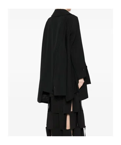 Comme Des Garçons Double-breasted Gabardine Jacket In Black