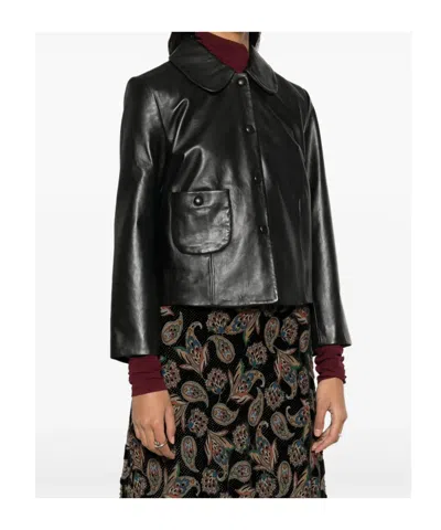 Bash Mylos Leather Jacket In Black