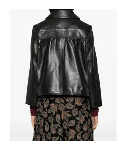 Bash Mylos Leather Jacket In Black