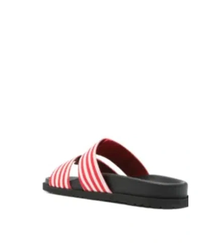 Msgm Striped Canvas Slides In Multi