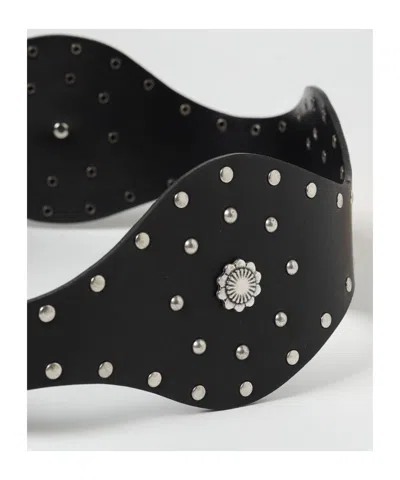 Twinset Stud-embellished Wave Belt In Black