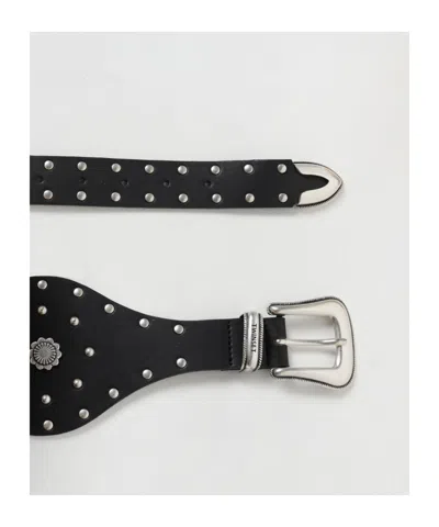 Twinset Stud-embellished Wave Belt In Black