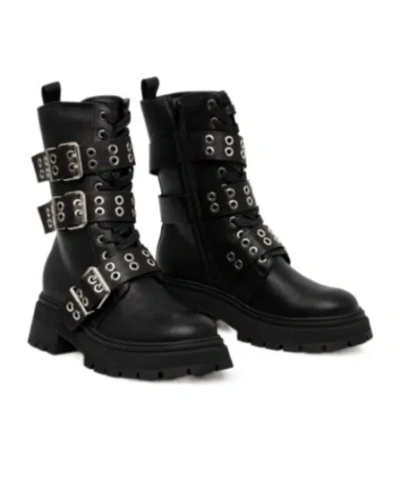 Twinset Leather Boots In Black