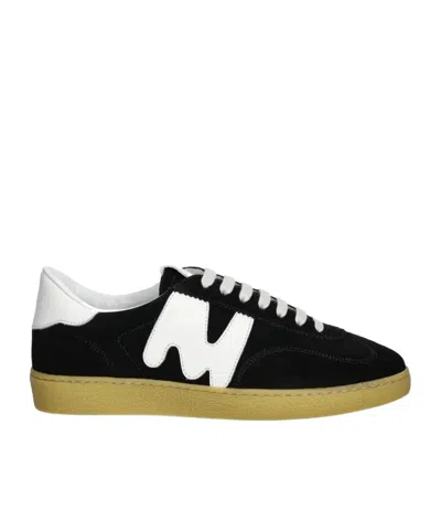 Msgm Black Retro Sneakers In Multi