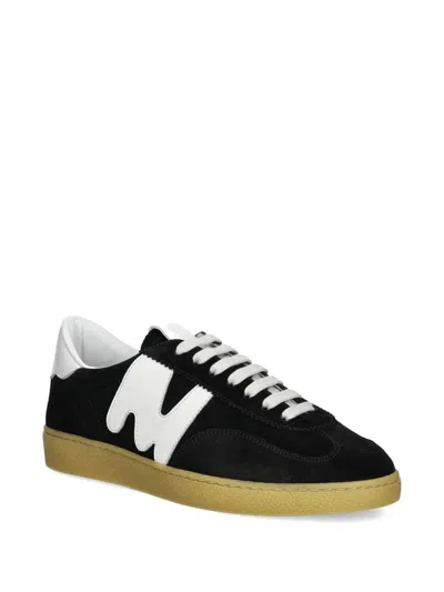 Msgm Black Retro Sneakers In Multi