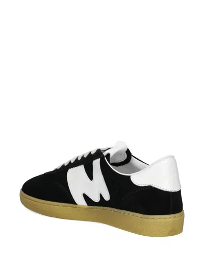 Msgm Black Retro Sneakers In Multi