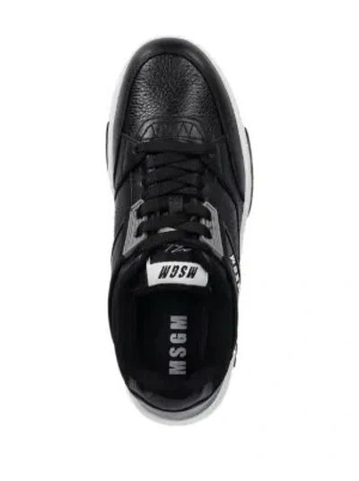 Msgm Logo-patch Sneakers In Black