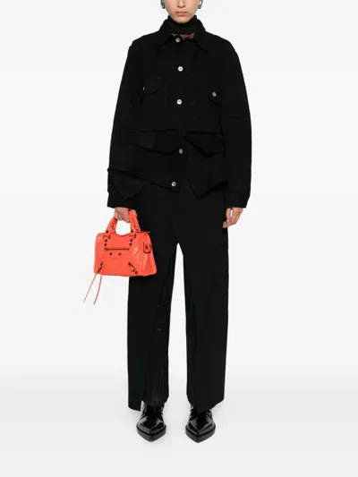 Junya Watanabe Pleated Panel Pants In White
