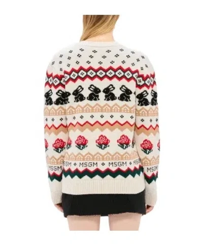 Msgm Wool Blend Sweatshirt In White