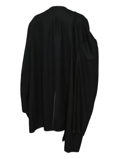 Comme Des Garçons Zip-up Cape In Black
