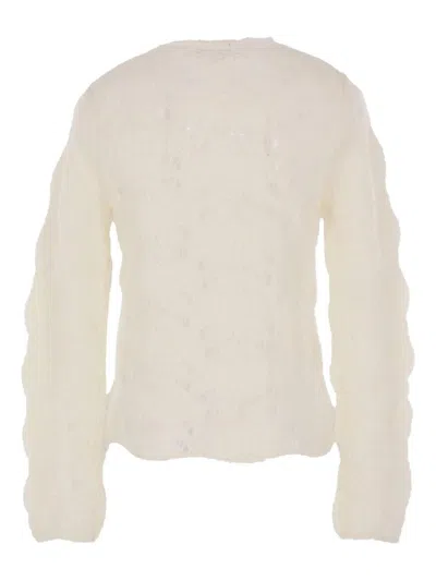 Comme Des Garçons Open-work Long-sleeve Sweater In Neutral