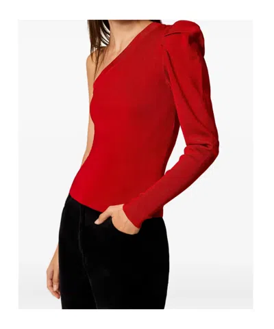 Twinset One-shoulder Draped Top In Red