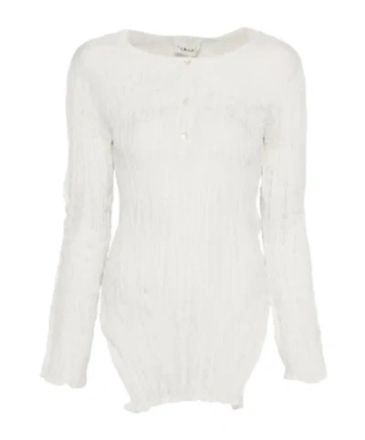 P.a.r.o.s.h Button Textured Blouse In White