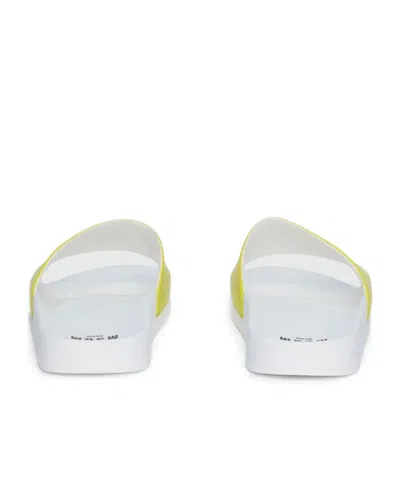 Msgm Embossed Slides In Yellow