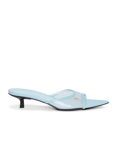 Msgm Floral-print Sandals In Blue