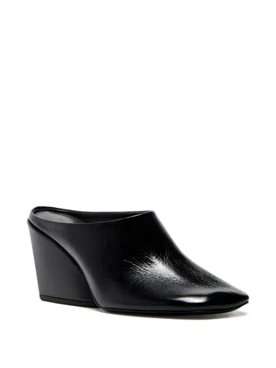 Proenza Schouler Slant Leather Mules In Black
