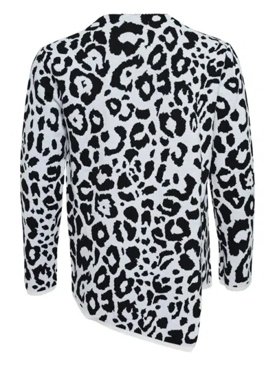 Comme Des Garçons Leopard-pattern Knit Sweater In Multi
