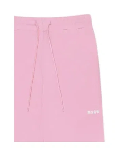 Msgm Logo-detail Drawstring Track Pants In Pink