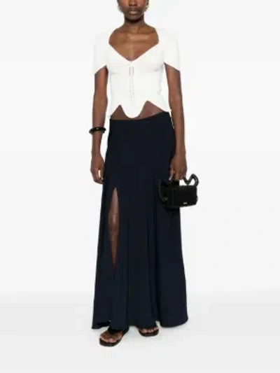 P.a.r.o.s.h Front-slit Maxi Skirt In Blue