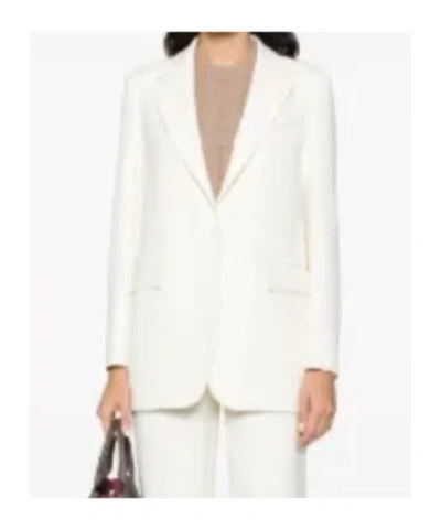 P.a.r.o.s.h Long-sleeve Single-breasted Blazer In White