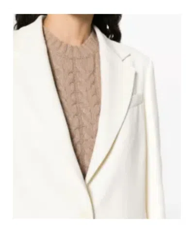 P.a.r.o.s.h Long-sleeve Single-breasted Blazer In White