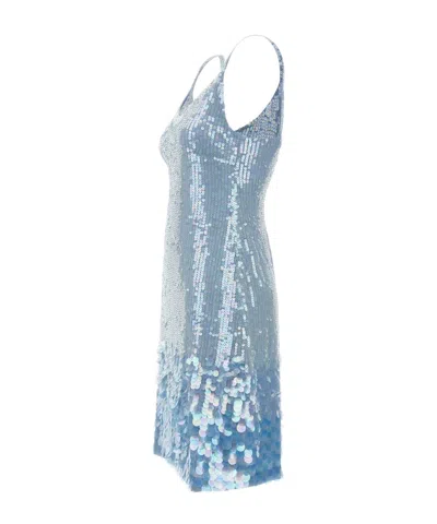 P.a.r.o.s.h Iridescent Sequin-embellished Mini Dress In Blue