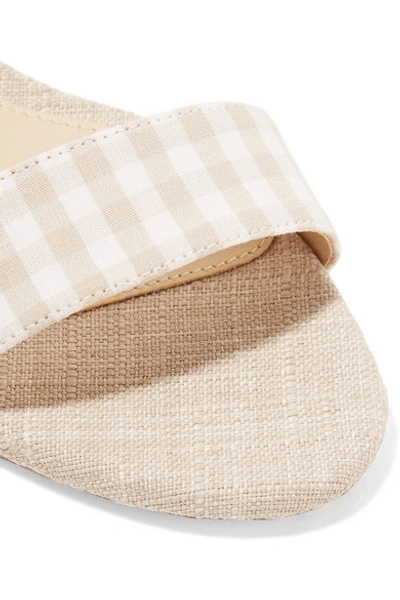 Alexandre Birman Clarita Bow-embellished Gingham And Canvas Sandals