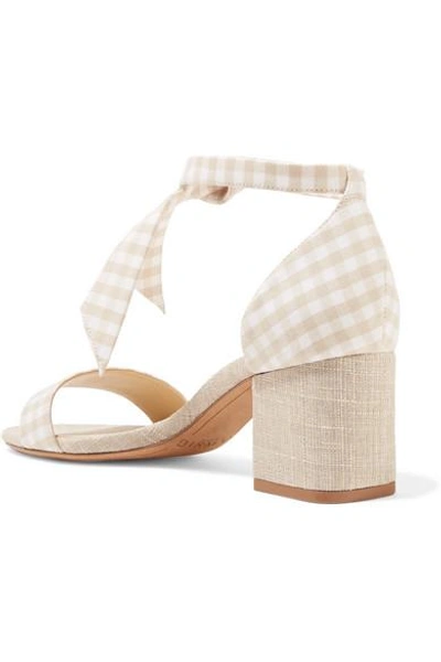 Shop Alexandre Birman Clarita Bow-embellished Gingham And Canvas Sandals