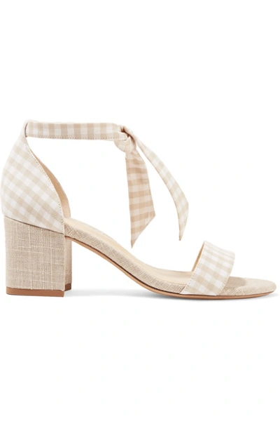 Shop Alexandre Birman Clarita Bow-embellished Gingham And Canvas Sandals