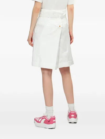 Comme Des Garçons Belt Loop Shorts In White