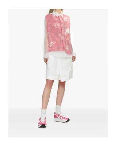 Comme Des Garçons Belt Loop Shorts In White