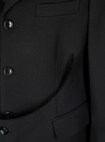 Comme Des Garçons Wool Coat In Black