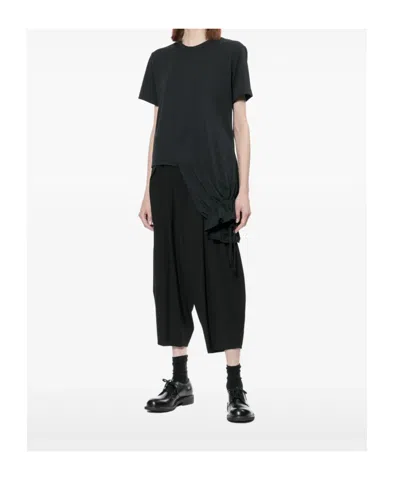 Comme Des Garçons Asymmetric Drawstring T-shirt In Black