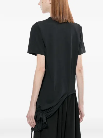 Comme Des Garçons Asymmetric Drawstring T-shirt In Black