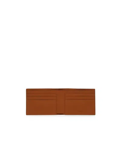 Ferragamo Rectangular Wallet With Textured Monogram And Centered Logo In Black