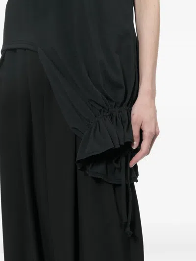 Comme Des Garçons Asymmetric Drawstring T-shirt In Black
