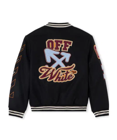 Off-white Patch Varsity Jacket In Black
